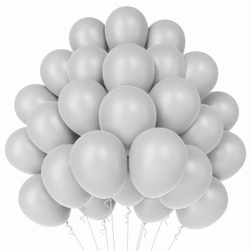 WAREHOUSE Ballon Gris 50 Pièces 12 30 cm, Ballon Gonflable Hélium, ballons d'anniversaire,Décoration pour Anniversaire, mariage,Baptême, Fete, décoration de diplôme.(Réunion-2)