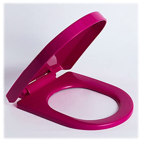 Toilettendeckel, Toilettendeckel丨WC Deckel,Klobrille mit Absenkautomatik,Ovaler WC-Sitz mit Quick-Release-Funktion,Rot Blau Orange Optional Rose Red