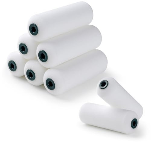 CoatPro Twools Lot de 14 rouleaux de peinture en mousse de 10,2 cm avec housses de rouleau de peinture en mousse haute densité, mini rouleaux de peinture pour murs de peinture, adaptés pour les murs