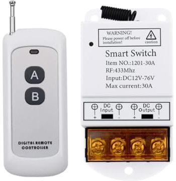 ZONADAH Wireless Remote Switch 328ft 100m Long Range Remote Battery Supply Disconnect 30A 12V‑76V with Receiver for Car Horn Water Pump Control High Power