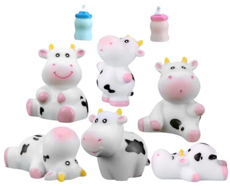 CIMAXIC 1 Satz Mikro-landschaftsverzierung Mini-rinderfiguren Zuglandschaftslayout Puppenhaus-Ornament Figur Von Nutztieren Realistische Kuh Moos-landschaftsdekor Miniatur Harz Kuh