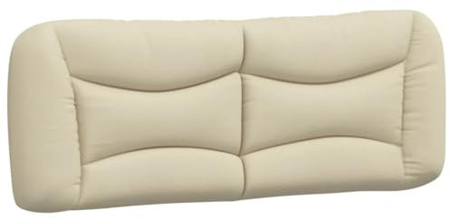 vidaXL Kopfteil Kissen, Kopfteilkissen für Schlafzimmer, Rückenkissen Bett mit Reißverschluss, Kopfpolster Bettkissen, Creme 120cm Stoff