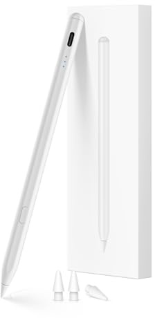 Penna per iPad Apple (2018-2023) ad alta precisione, funzione di ricarica rapida USB-C compatibile con iPad Pro 12,9/11'', iPad 10/9/8/7/6, iPad Mini 6/5, iPad Air 5/4/3-Panna