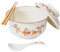 Ceraozmus Ensemble de bols Ramen en céramique 800 ml avec couvercle, cuillère et baguettes, grands bols à soupe japonais vintage bol de nouilles instantanées vaisselle asiatique (Oiseau * 1)