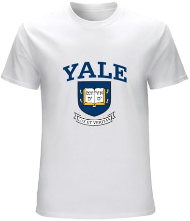 Yale University Coat of Arms Mens T-Shirt Unisex Graphic White Tee Shirt L