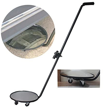 12-Zoll-Unterboden-Inspektionsspiegel, Sicherheitsspiegel mit Rädern und LED-Licht für Sicherheitskontrollen unter Autos, LKWs, Geräten, über Regalen und Ecken