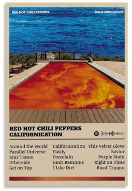 LKKHPEP Red Hot Chili Peppers Poster, Kalifornikation, Album, Poster, Leinwand, Wandkunst, dekoratives Wohnkultur, Gemälde für Wohnzimmer, Schlafzimmer, 30 x 45 cm, ungerahmt
