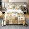 Hirsch Kiefer Baum 100% Baumwolle Bettbezug 155x220,Safari Wildlife Brown Tröster Bezug,Tier Wald Bettbezug,Plaid Patchwork Kunst Bettwäsche Set für Jugendliche Erwachsene
