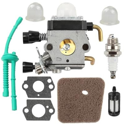 Vergaser-Vergaser-Kit Rasentrimmer-Vergaser-Kit, Rasenmäher-Vergaser, Luft-Kraftstoff-Filter, Dichtung, Vergaser für STIHL FS38 FS45 FS46 FS55 KM55