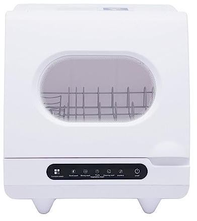Portable Countertop Dishwasher, Dishwasher Machine with 4 Washing Programs and 360° Cycle Spray Function, 72℃ High-Temp and Air Dry Function, for Kitchenettes, Dorms, Apartments, Boats, RVs