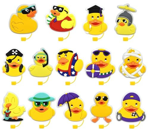 14 Uds. Gorros De Paja De Pato De Dibujos Animados, Gorros De Paja De Pvc, Decoraciones Bonitas De Paja, Accesorios De Paja, Tapones De Paja, Reutilizables