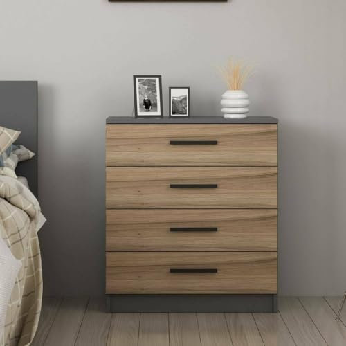Dmora - Commode Elgafar, Commode Polyvalente, Commode de Chambre, Meuble avec tiroirs, 70x79 h42 cm, Noyer