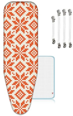 Ironing Board Cover, Fits Boards 135-150 x 45-60cm, Adjustable Drawstring Iron Board Cover