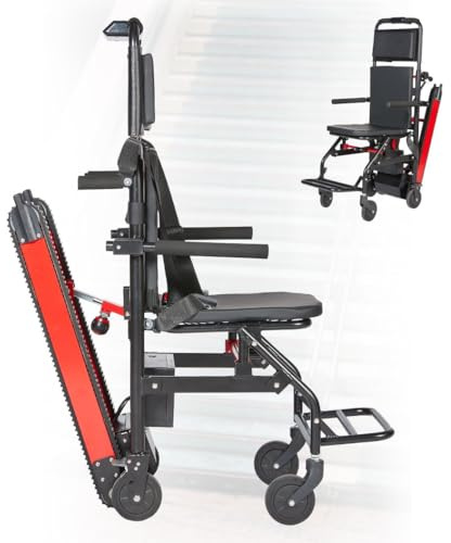 DGHKB Treppensteiger Rollstuhl Für Erwachsene,Elektrischer Treppenlift Stuhl,Treppensteiger Rollstuhl,Treppensteiger,Treppenlift,Mobiler Treppenlift,Rollstuhl Faltbar Leicht Aluminium A
