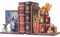 CUTEBEE Book Nook Kit - DIY Weihnachten Buchstützen,Miniatur Buchstütze,Bücherregal Dekoration Diorama Modellbausatz Erwachsene zu Bauen 2 Stück (IMG01)