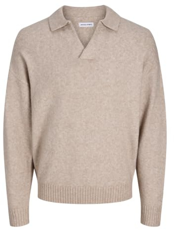 JACK & JONES Male Gestricktes Polo Einfarbig Gestricktes Polo