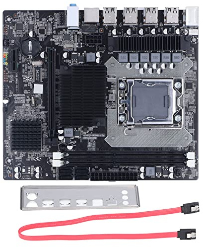 Mtlavishness Placa base X58 2 DDR3 LGA 1366 pines para juegos, compatible con memoria ECC, USB 2.0, puerto SATA, placa base PCB, escritorio