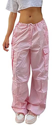 Pantalon Treillis Femme,Pantalon Cargo Femme Taille Élastique Pantalon Cargo Noir pour Femme,Pantalon Ample À Chaînes Multipoches,Multi-Fermeture Éclair Multi-Poches Streetwear