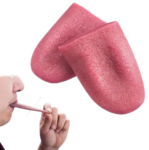IKOPFLN Realistisch Gefälschte Zunge Dehnbar Tricks Künstliche Zunge Requisiten Schreckliche Halloween Grobe Witze Streich Tricks Dehnbare Zunge Spielzeug, 3 Stück