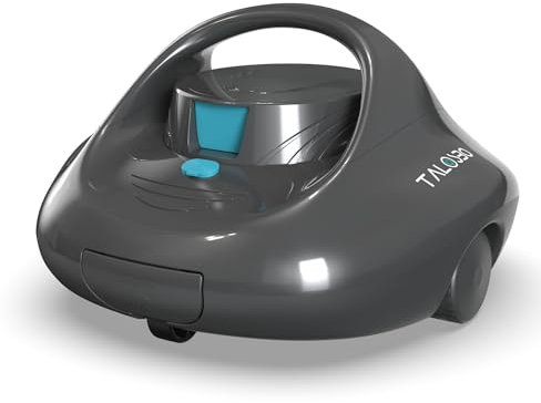 TALOSBO Pleco Se Robot Piscine sans Fil, 130 Min de Nettoyage Puissant, Charge Rapide en 2,5h, Moteurs à Double Entraînement, Idéal pour Robot Piscine Hors Sol Piscines à Fond Plat Jusqu'à 80 m².