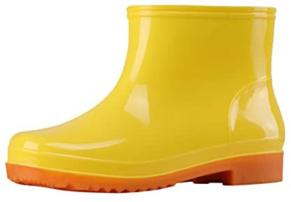 Stivali da donna in gomma gialla, impermeabili, ad asciugatura rapida, scarpe da pioggia, da uomo, alla moda, eleganti, comode, antiscivolo, resistenti allo sporco, colore bianco, giallo, giallo., 41