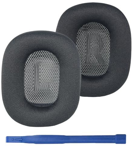 Adhiper Ersatz-Ohrpolster für AirPods Max Kopfhörer, Atmungsaktives Netzgewebe und Weicherer Memory-Schaum Ohrkissen, Langlebig & Bequem - Space Grau