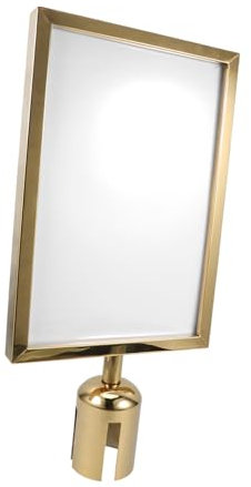 Mikikit Porte-Panneau en Acier Inoxydable pour Poteau à Ceinture Rétractable Support de Panneau 60Cm Installation Facile Cadre Robuste des Foules Utilisation Commerciale