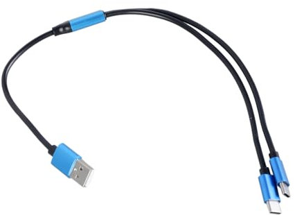 Câble USB A vers double USB C avec 1 port de données et de charge et 1 port de charge uniquement pour plusieurs appareils