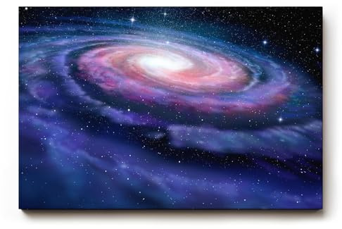 Sinus Art Wandbild 60x40cm Spiralförmige Galaxie mit hell leuchtendem Zentrum im Weltraum – geheimnisvoll und schön