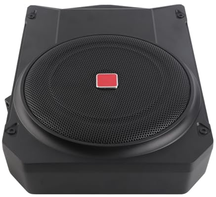 Tbest Subwoofer Activo de 10 Pulgadas Ultra Delgada 800W Debajo del Automóvil con el Controlador para el de Sonido del Vehículo Metal ABS 2.5 Ohmios