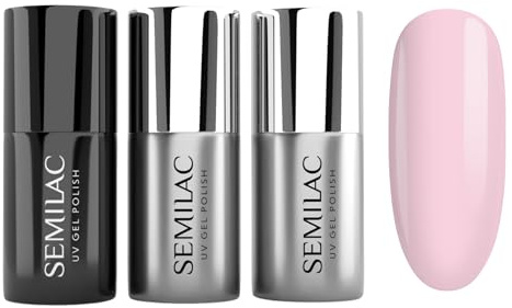 Semilac Delicate Trio – Base, Top Coat & Farbton 002 Delicate French, Aushärtung unter UV/LED Lampe
