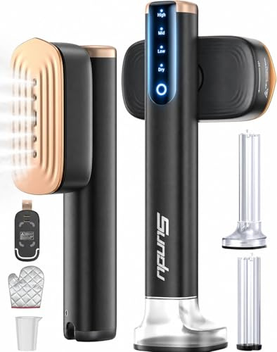 Sundu Clothes Steamer, Steamer Clothing 1200W, Handheld Garment Steamer with 280ml Water Tank, Portable Travel Steamer with Ironing Gloves, 15s Fast Heat-up, 4 Modes, LED Display, 2.4m Cord