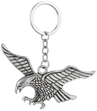 DONWOIE Adler Schlüsselanhänger, Schlüsselband Taschenanhänger für Damen | Tier Schlüisselringe Geschenk mit Ausgebreiteten Flügeln & Feder Detail, Geeignet für Jungen Mädchen Freunde Familie