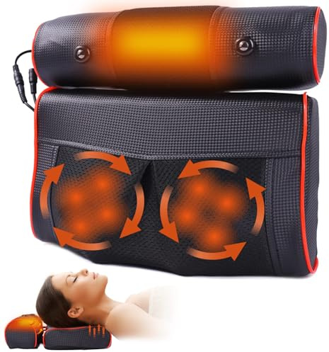 Shiatsu Massagegerät Rücken Massagekissen nackenmassagegerät mit wärme Geschenke für Eltern Ehefrau Ehemann, 3 Geschwindigkeiten & Timer