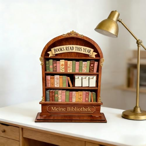 RunFar shop Vintage Buch-Tracker, Personalisierter Lese-Tracker, Bibliothek Dekor, Bücher Gelesen Dieses Jahr Zähler, Geschenk für Buchliebhaber