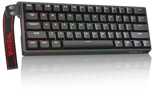 NSYCA x Aula WIN60 HE 60% Mechanical Keyboard Wired, Hall Effect Gaming Keyboard Magnetic Switch Hot Swappable, Adjustable Rapid Trigger Mode 8000Hz Polling Rate, RGB Keyboard 60 Percent Design