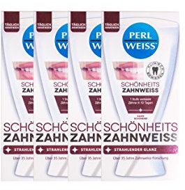 4x Perlweiss Schönheits-Zahnweiss 50ml sichtbar weissere Zähne, Zahncreme, Zahnpasta, Weisse Zähne