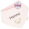 LALALO Steiff Baby Halstuch personalisiert bestickt mit Namen, Dreieckstuch/Nickituch Teddy Bär für Mädchen, Streifen (Rosa/Pink)