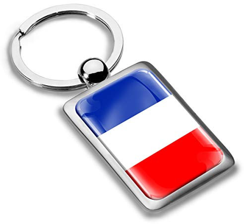 Biomar Labs® Porte-clés 3D en Métal Drapeau National de la France, Cadeau pour Homme et Femme KK 212