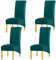 KELUINA Feste Gewebe-Ausdehnung XL-Stuhlhussen der hohen Rückseite für Esszimmer, Spandex-große Esszimmerstuhl-Schonbezüge für Hauptlebensrestaurant-Hotel (Teal,Set of 4)