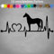 Pferde Aufkleber 20x10cm Sticker Deko Herz Herzschlag Liebe Pony Hengst Stute PS 70-Schwarz