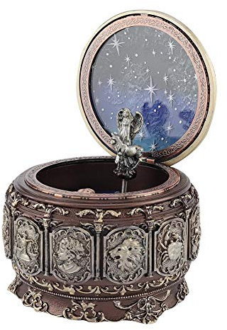 MAGT Spieluhr, Vintage Spieluhr 12 Sternbilder Spieluhr mit Sternbildern Rotierende Göttin LED Lichter Klassische Spieluhr als Geschenk(Taurus)