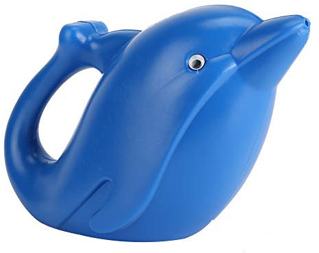 Regadera para niños de 1200 ml, regadera Linda con Delfines y Pato Elefante, regadera para Plantas de Interior(Delfín Azul)