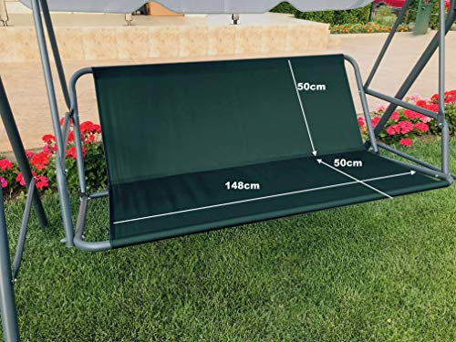 PETELA Ersatz-Schaukelsitzbezug für Hollywoodschaukel, Sitzbezug für Gartenstuhl, für den Außenbereich, 148 x 50 x 50 cm, Grün