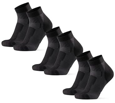 DANISH ENDURANCE Kurze Merino Wolle Wandersocken, Sommer Wollsocken, Unisex, für Herren & Damen, 3 Paar, Schwarz, 43-47