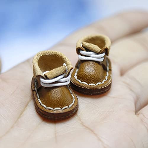 XiDonDon Ob11 Schuhe 1/12 Bjd Schuhe Italienische handgemachte Rinderschuhe Holala Stiefel für Body9,GSC,DDF,YMY,OB,Molly Puppenzubehör (Brown)