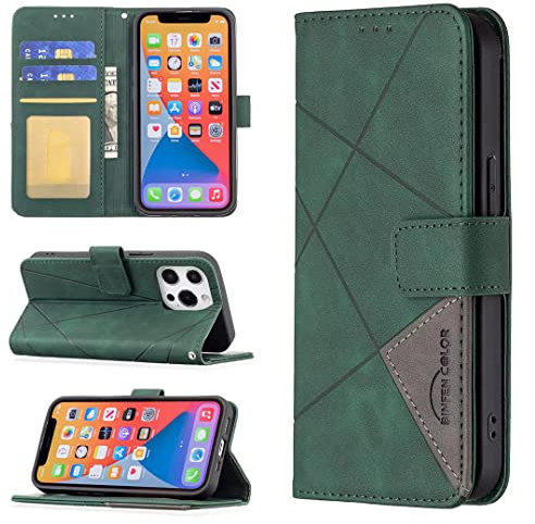 FMPCUON Coque en Cuir Nokia 3.4,Étui Téléphone Nokia 3.4,Housse Pochette Nokia 3.4 Fonction Stand Etui Coque Portefeuille,Vert