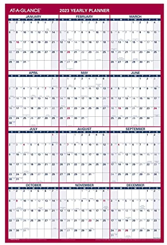 AT-A-GLANCE Kalender 2023, radierbar, trocken abwischbar, Wandplaner, 91,4 x 61 cm, groß, vertikal/horizontal, wendbar (PM26P28)