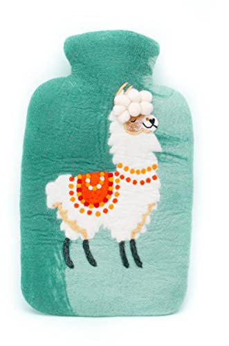 feelz - Wärmflasche Alpaka, lustige Bettflasche aus 100% Wolle (Merino), orange oder mint, Handarbeit, Fairtrade (Mint - Bezug ohne Innenflasche)