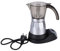 Natudeco Cafetera eléctrica para el hogar, cafetera eléctrica octogonal Moka, jarra térmica duradera, cafetera italiana para el hogar, oficina, hoteles, bares, enchufe de la UE(Plata)